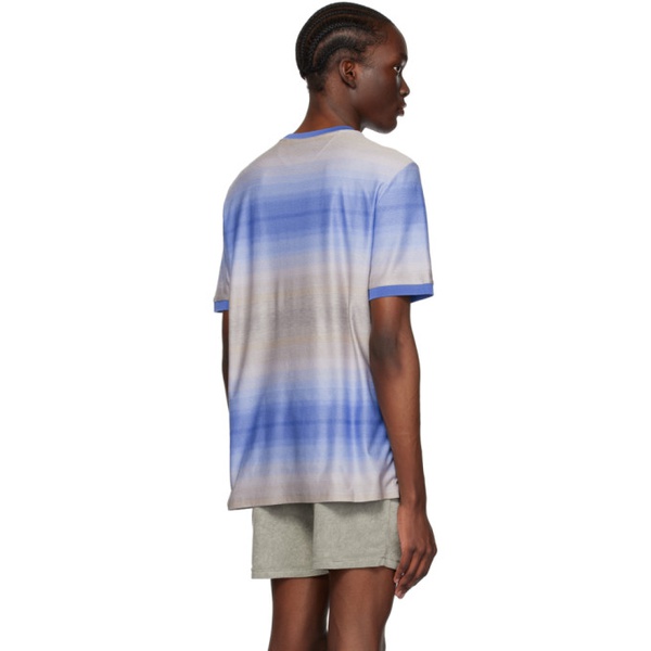  폴스미스 Paul Smith Blue Untitled Stripe T-Shirt 231260M213023