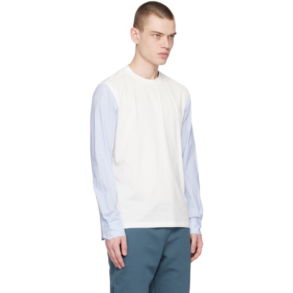  폴스미스 Paul Smith White Paneled Long Sleeve T-Shirt 231260M213011
