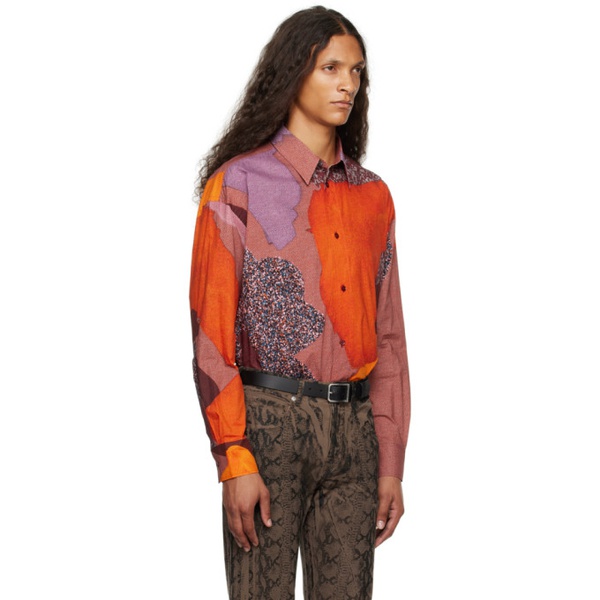  폴스미스 Paul Smith Orange & Purple Oversized Shirt 232260M192030
