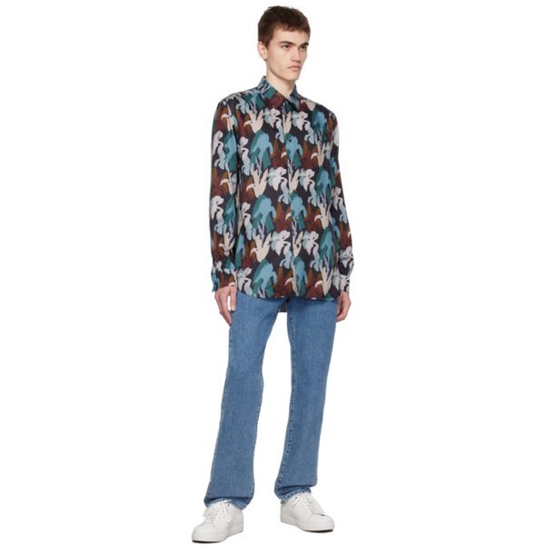  폴스미스 Paul Smith Blue Printed Shirt 232260M192008