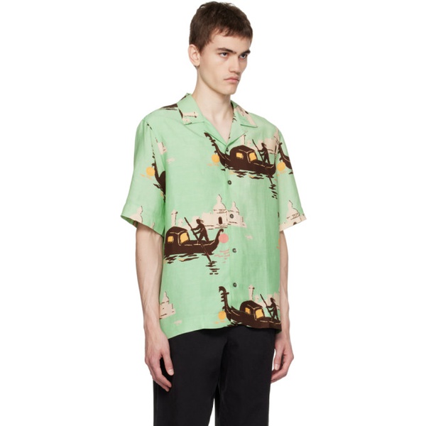  폴스미스 Paul Smith Green Printed Shirt 232260M192015