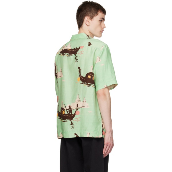  폴스미스 Paul Smith Green Printed Shirt 232260M192015