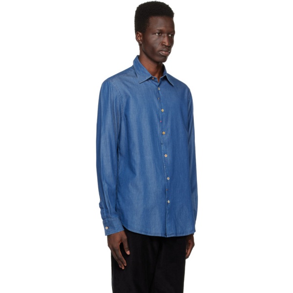  폴스미스 Paul Smith Blue Tailored Shirt 231260M192003