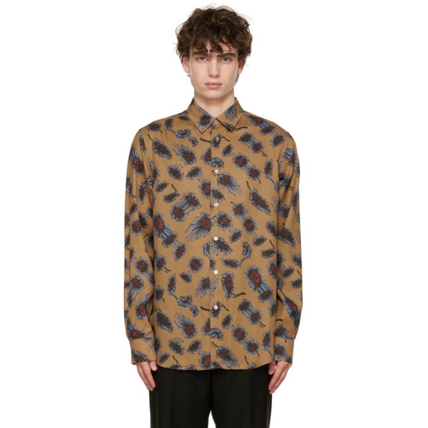  폴스미스 Paul Smith Brown Digital Daisy Shirt 222260M192034