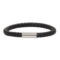 폴스미스 Paul Smith Black Woven Leather Bracelet 212260M142003