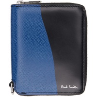 폴스미스 Paul Smith Black & Blue Rug Print Wallet 232260M164010