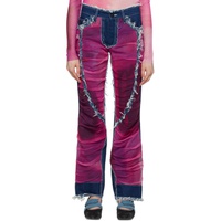 Paula Canovas Del Vas Indigo & Pink Paneled Jeans 231427F069000