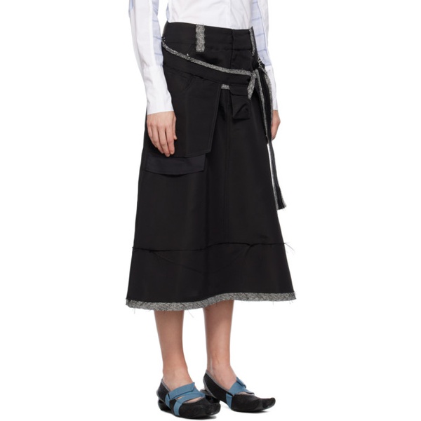  Paula Canovas Del Vas Black Floating Pocket Midi Skirt 232427F092008