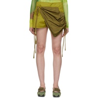 Paula Canovas Del Vas Green Wrap Shorts 231427F090010