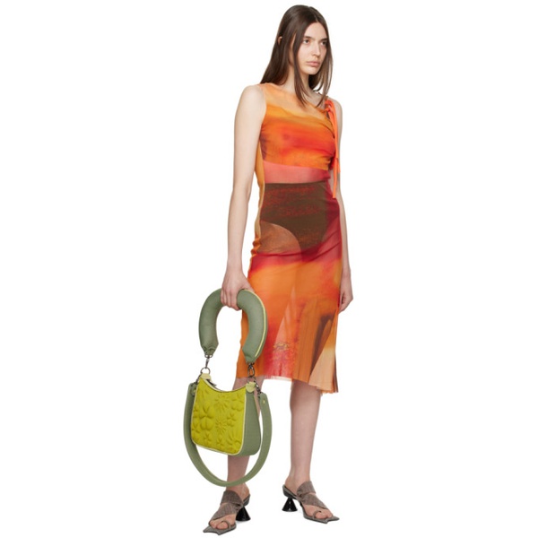  Paula Canovas Del Vas Orange Cutout Midi Dress 231427F054001
