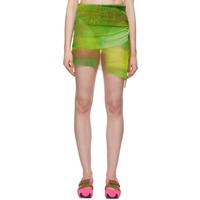Paula Canovas Del Vas Green Layered Miniskirt 231427F090013