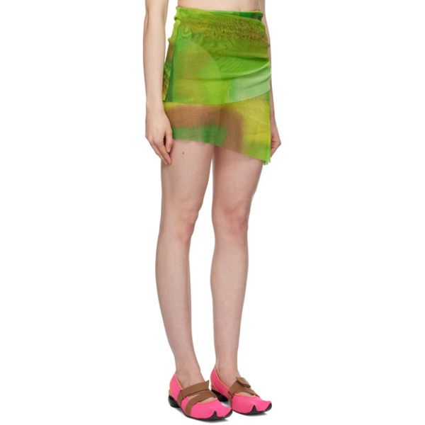  Paula Canovas Del Vas Green Layered Miniskirt 231427F090013