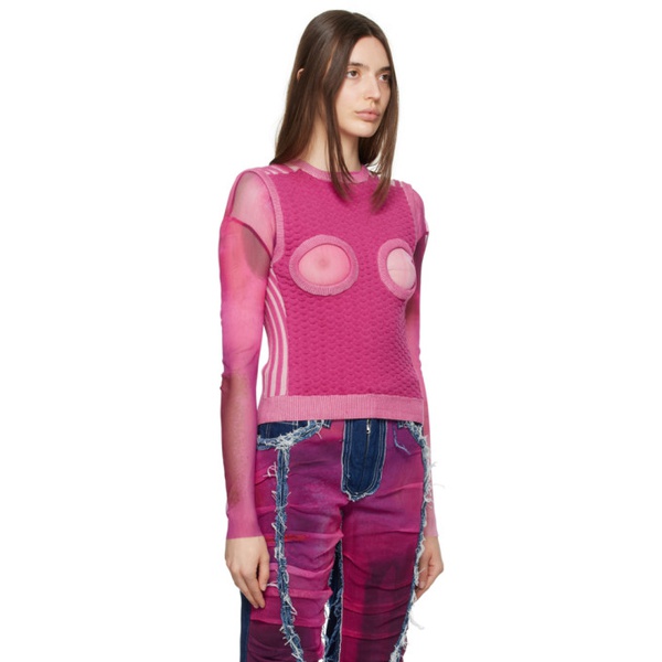  Paula Canovas Del Vas Pink Cutout Vest 231427F096005
