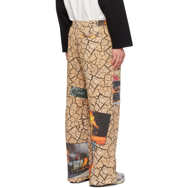  Perks and Mini Beige Cracked Earth Trousers 232792M191003