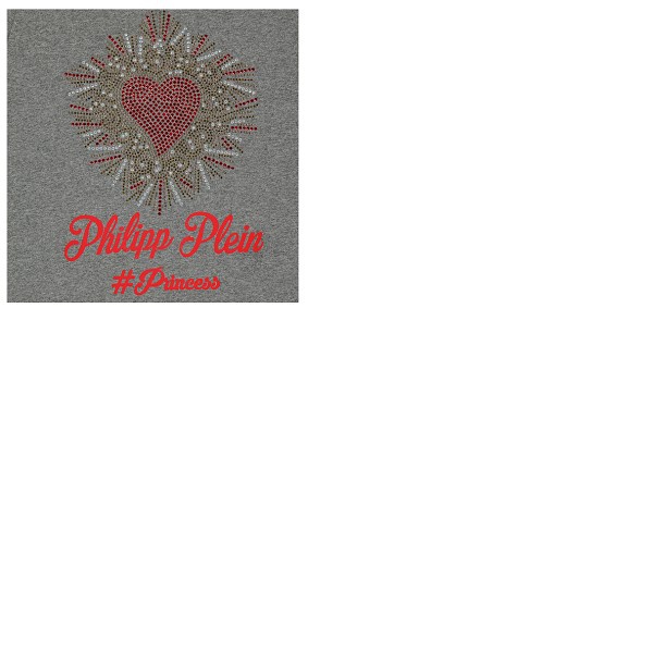  Philipp Plein Ladies Cotton Jersey Crystal Heart T-shirt F17CWTK0123PJY002N1048