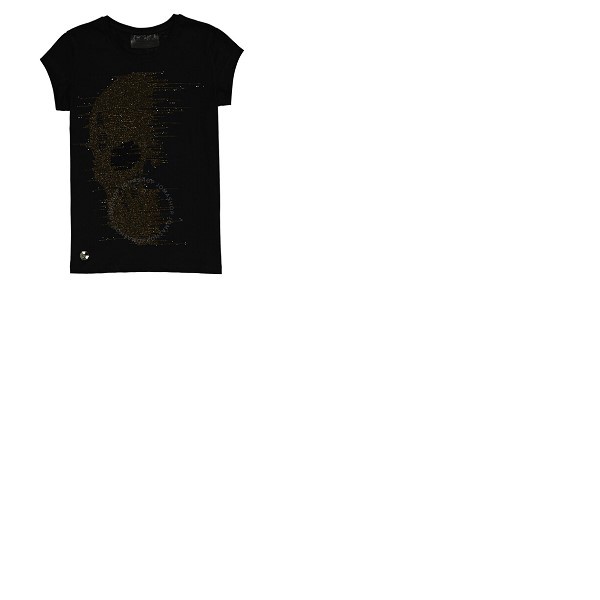  Philipp Plein Ladies Crystal Skull Cotton Jersey T-shirt P18C WTK0827 PJY002N