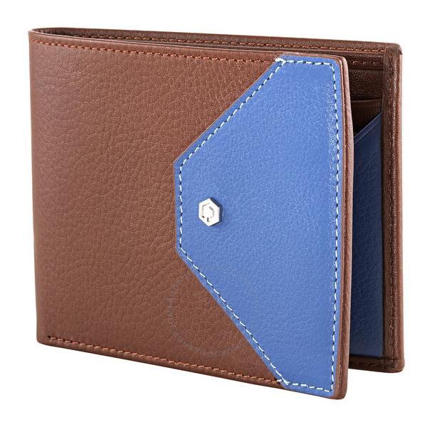  Picasso And Co Two-Tone Leather Wallet- Tan/Blue PLG1767TAN