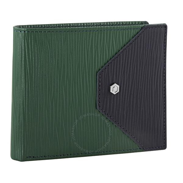  Picasso And Co Leather Wallet- Green/Navy Blue PLG1767GRN