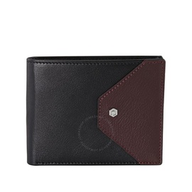 Picasso And Co Two Tone Leather Wallet- Black/Burgundy PLG1767BLK