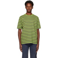 Pop Trading Company Green Striped T-Shirt 232959M213013