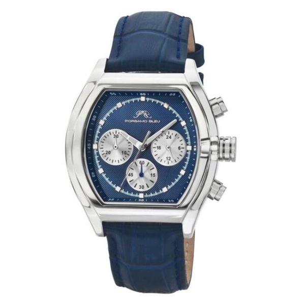  Porsamo Bleu MEN'S Roman Leather Blue Dial Watch 1292EROL