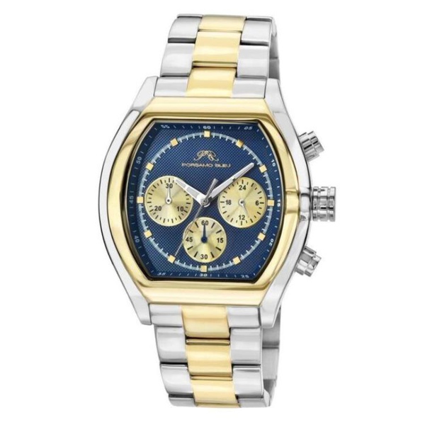 Porsamo Bleu MEN'S Roman Chronograph Stainless Steel Blue Dial Watch 1291EROS