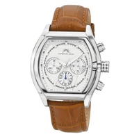 Porsamo Bleu MEN'S Roman Chronograph Leather White Dial Watch 1292CROL
