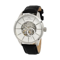 Porsamo Bleu MEN'S Cassius Automatic Leather White (Skeleton Center) Dial Watch 801ACAL