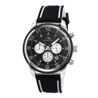 Porsamo Bleu MEN'S Arthur Chronograph Silicone Black Dial Watch 1092AARR