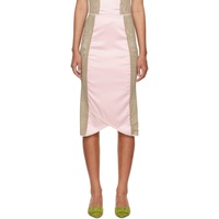 Poster Girl SSENSE Exclusive Pink & Taupe Teddy Midi Skirt 221770F092000