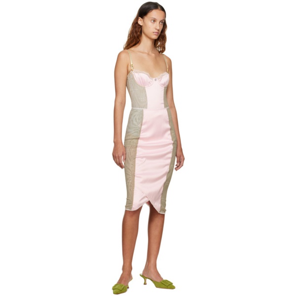  Poster Girl SSENSE Exclusive Pink & Taupe Teddy Midi Skirt 221770F092000