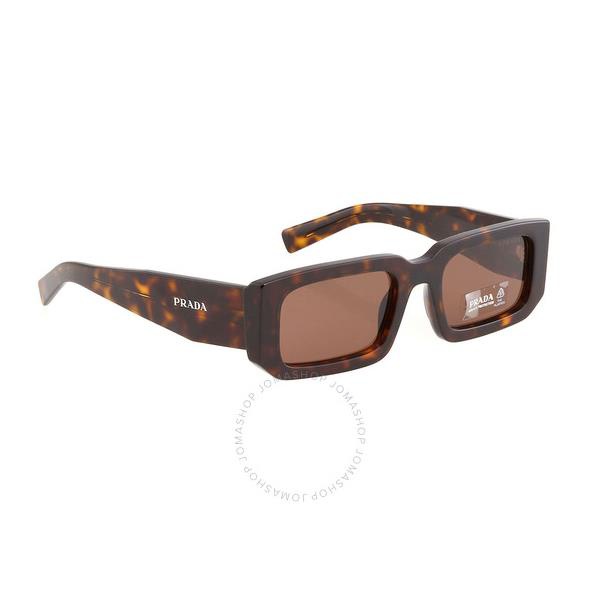 프라다 Prada Dark Brown Rectangular Mens Sunglasses PR 06YS 2AU8C1 53