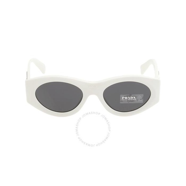 프라다 Prada Dark Grey Oval Ladies Sunglasses PR 20ZS 1425S0 53
