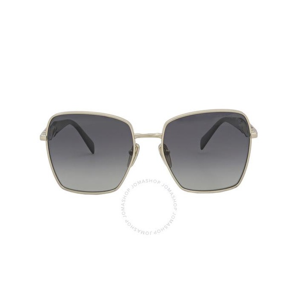 프라다 Prada Polarized Grey Gradient Square Ladies Sunglasses PR 64ZS ZVN5W1 57
