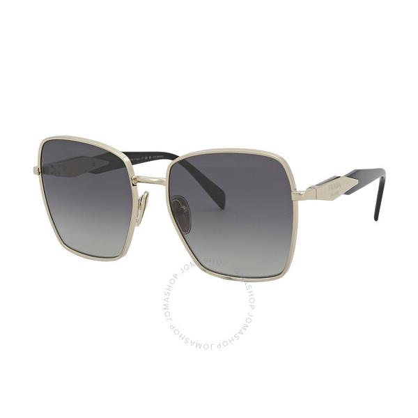 프라다 Prada Polarized Grey Gradient Square Ladies Sunglasses PR 64ZS ZVN5W1 57