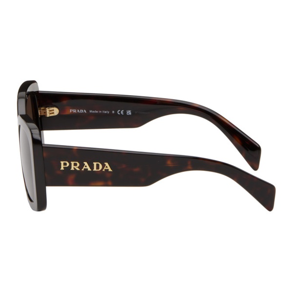  Prada Eyewear Brown Square Sunglasses 241208F005036