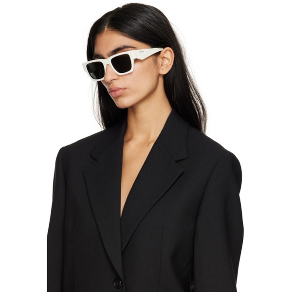  Prada Eyewear White Square Sunglasses 241208F005018