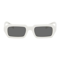 Prada Eyewear White Rectangular Sunglasses 241208F005043