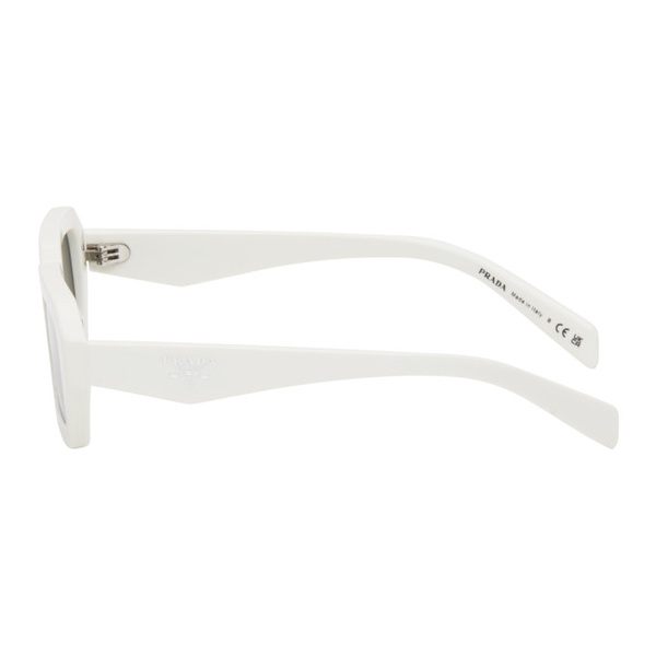  Prada Eyewear White Rectangular Sunglasses 241208F005043