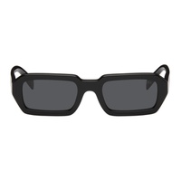 Prada Eyewear Black Rectangular Sunglasses 241208F005044