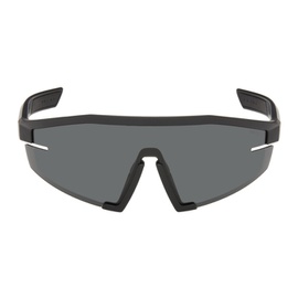 Prada Eyewear Black Linea Rossa Square Sunglasses 241208F005029