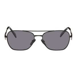 Prada Eyewear Black Triangle Logo Sunglasses 241208F005041