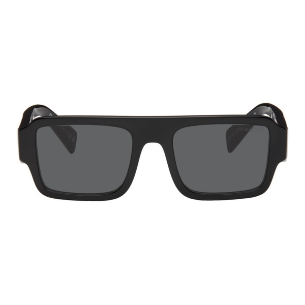  Prada Eyewear Black Rectangular Sunglasses 241208M134026