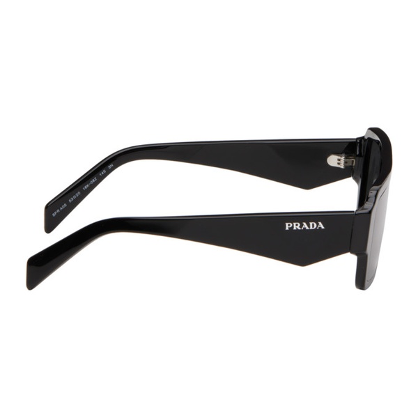  Prada Eyewear Black Rectangular Sunglasses 241208M134026