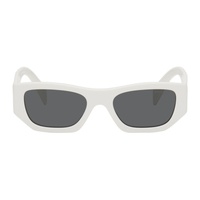 Prada Eyewear White Rectangular Sunglasses 241208M134030