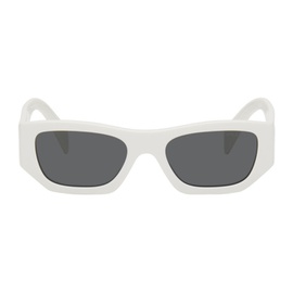Prada Eyewear White Rectangular Sunglasses 241208M134030