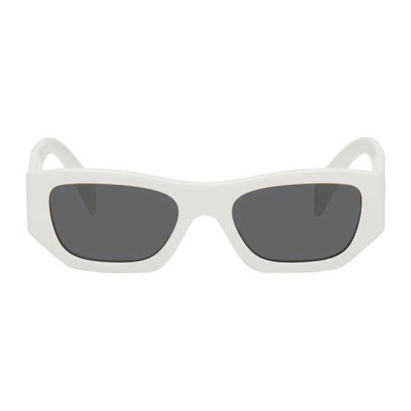  Prada Eyewear White Rectangular Sunglasses 241208M134030