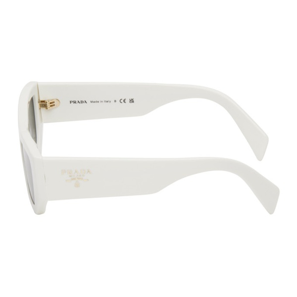  Prada Eyewear White Rectangular Sunglasses 241208M134030