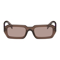 Prada Eyewear Brown Rectangular Sunglasses 241208M134020