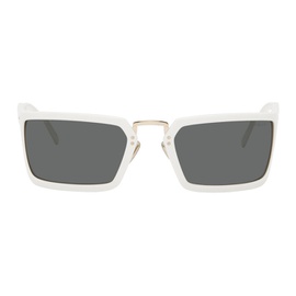 Prada Eyewear White Rectangular Sunglasses 241208F005021